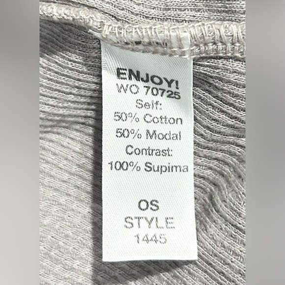 Michael Stars Waffle Knit Thermal Lace Up Top Taupe One Size OS - Picture 6 of 6